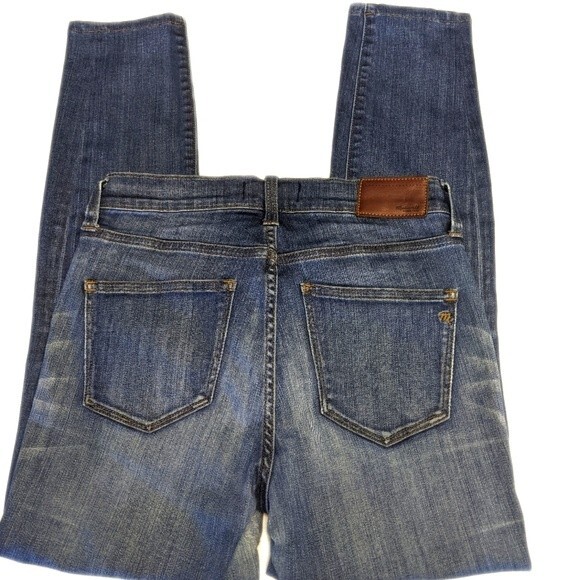 Madewell High Riser Skinny jeans - EUC - medium blue wash - Whiskering 26 - Picture 3 of 7